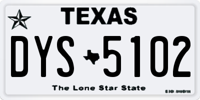 TX license plate DYS5102