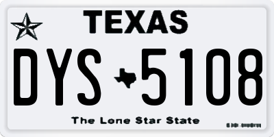 TX license plate DYS5108