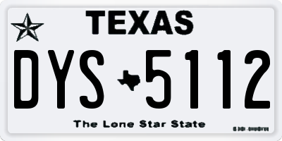 TX license plate DYS5112