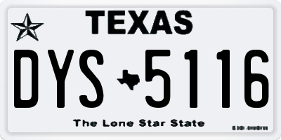 TX license plate DYS5116