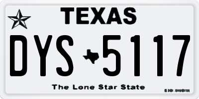 TX license plate DYS5117