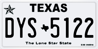 TX license plate DYS5122