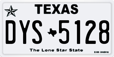 TX license plate DYS5128