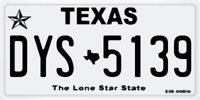 TX license plate DYS5139