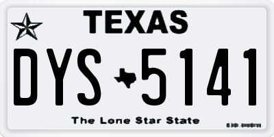 TX license plate DYS5141