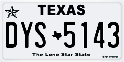 TX license plate DYS5143