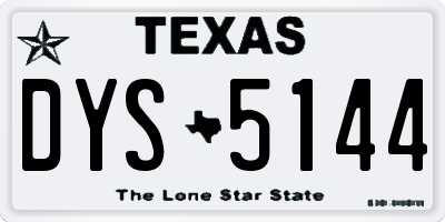 TX license plate DYS5144
