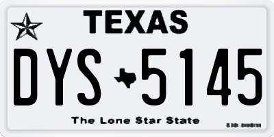 TX license plate DYS5145