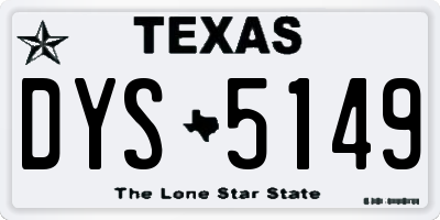 TX license plate DYS5149