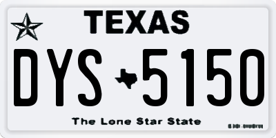 TX license plate DYS5150
