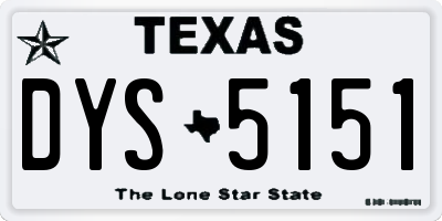 TX license plate DYS5151