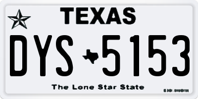TX license plate DYS5153