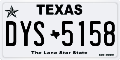 TX license plate DYS5158