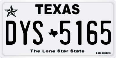 TX license plate DYS5165