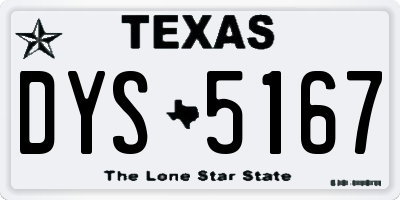 TX license plate DYS5167