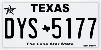 TX license plate DYS5177