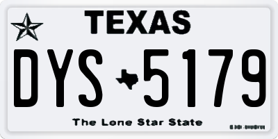 TX license plate DYS5179