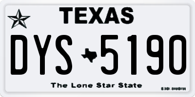 TX license plate DYS5190