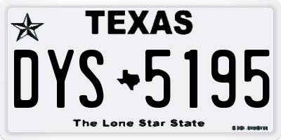 TX license plate DYS5195