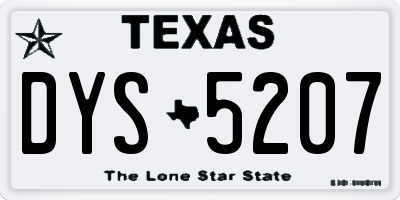 TX license plate DYS5207
