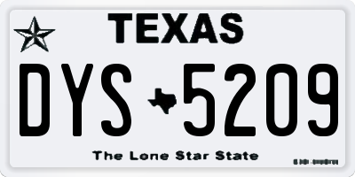 TX license plate DYS5209