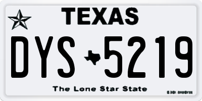 TX license plate DYS5219