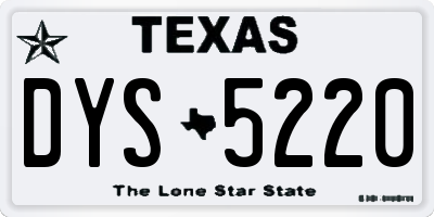 TX license plate DYS5220