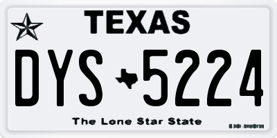 TX license plate DYS5224