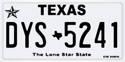 TX license plate DYS5241