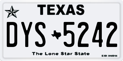 TX license plate DYS5242