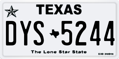 TX license plate DYS5244
