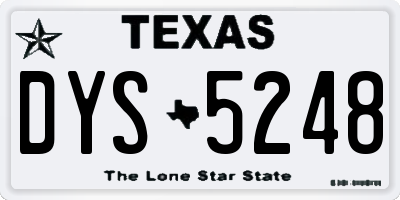 TX license plate DYS5248