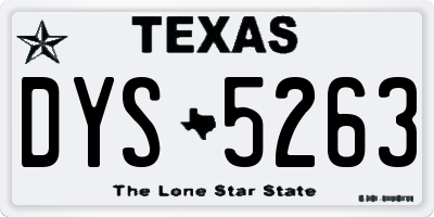 TX license plate DYS5263