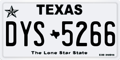 TX license plate DYS5266