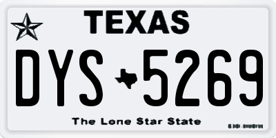 TX license plate DYS5269