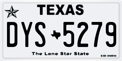 TX license plate DYS5279