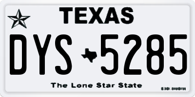 TX license plate DYS5285