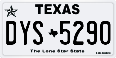 TX license plate DYS5290