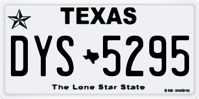 TX license plate DYS5295