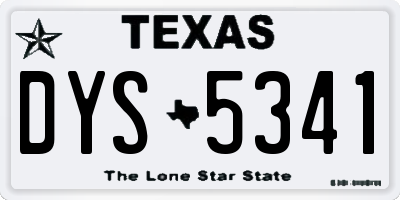 TX license plate DYS5341