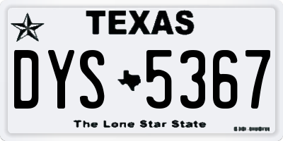 TX license plate DYS5367