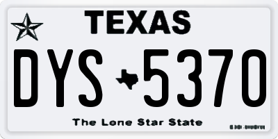 TX license plate DYS5370