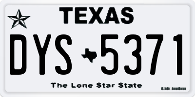 TX license plate DYS5371