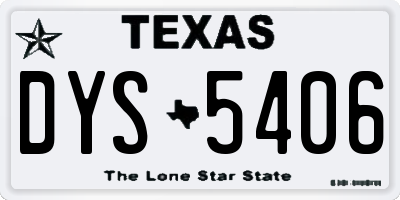 TX license plate DYS5406