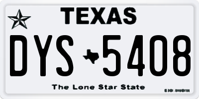 TX license plate DYS5408