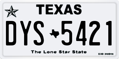 TX license plate DYS5421