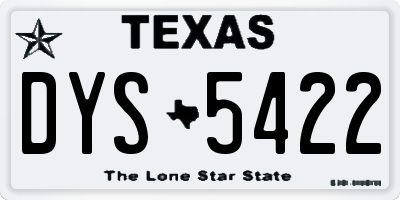 TX license plate DYS5422