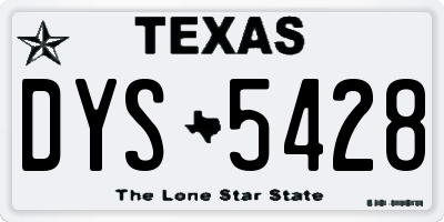 TX license plate DYS5428