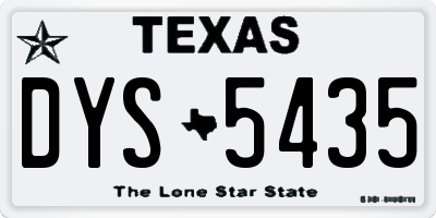 TX license plate DYS5435
