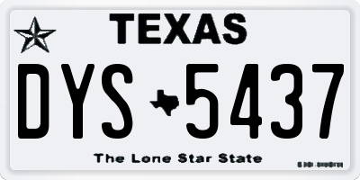 TX license plate DYS5437